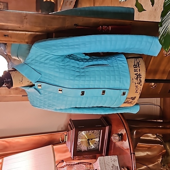 SienaStudio Turquoise Leather Jacket size Small - Picture 3 of 14